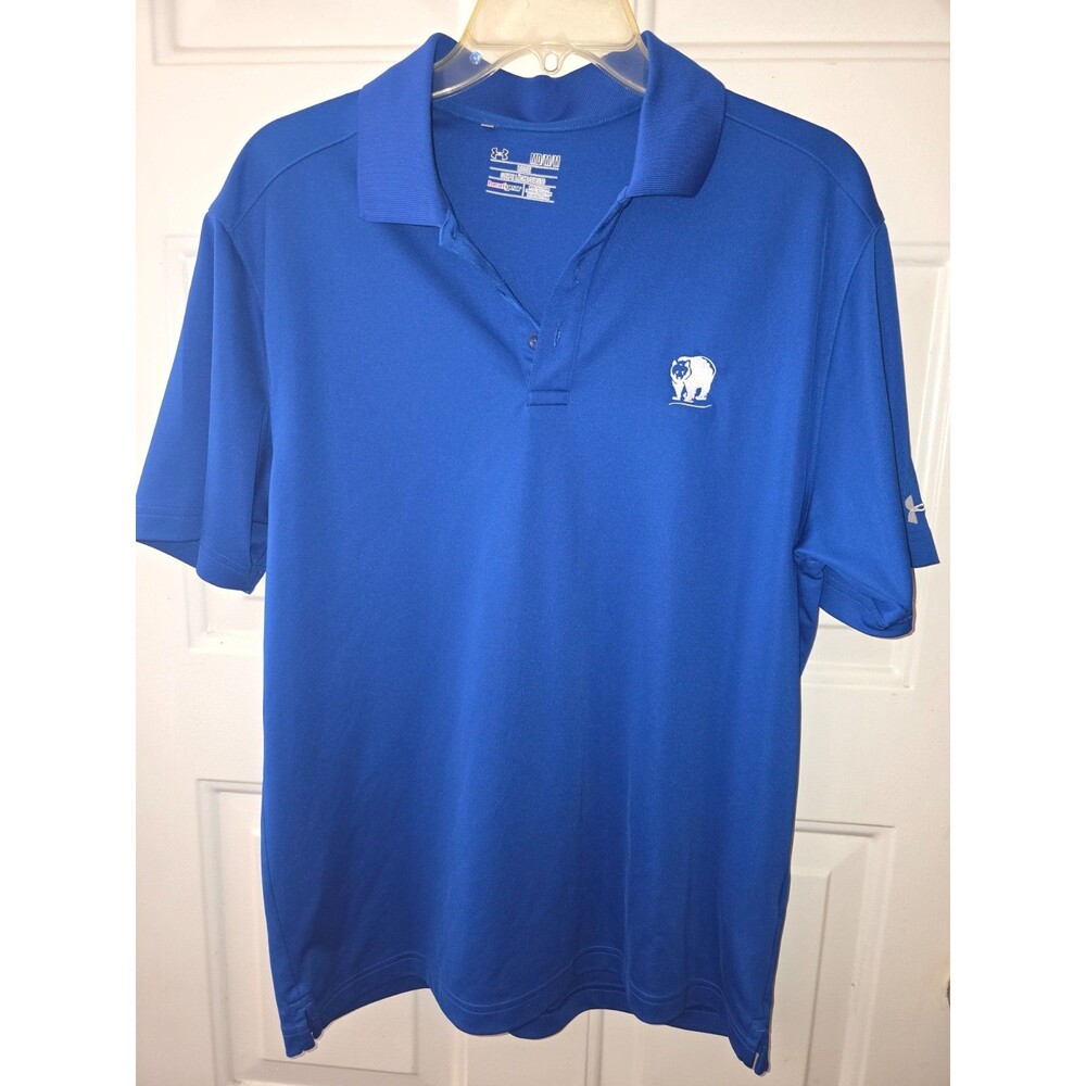 Under Armour Polo Shirt Men's Medium Royal Blue Loose Fit Short Sleeve